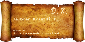 Daubner Kristóf névjegykártya